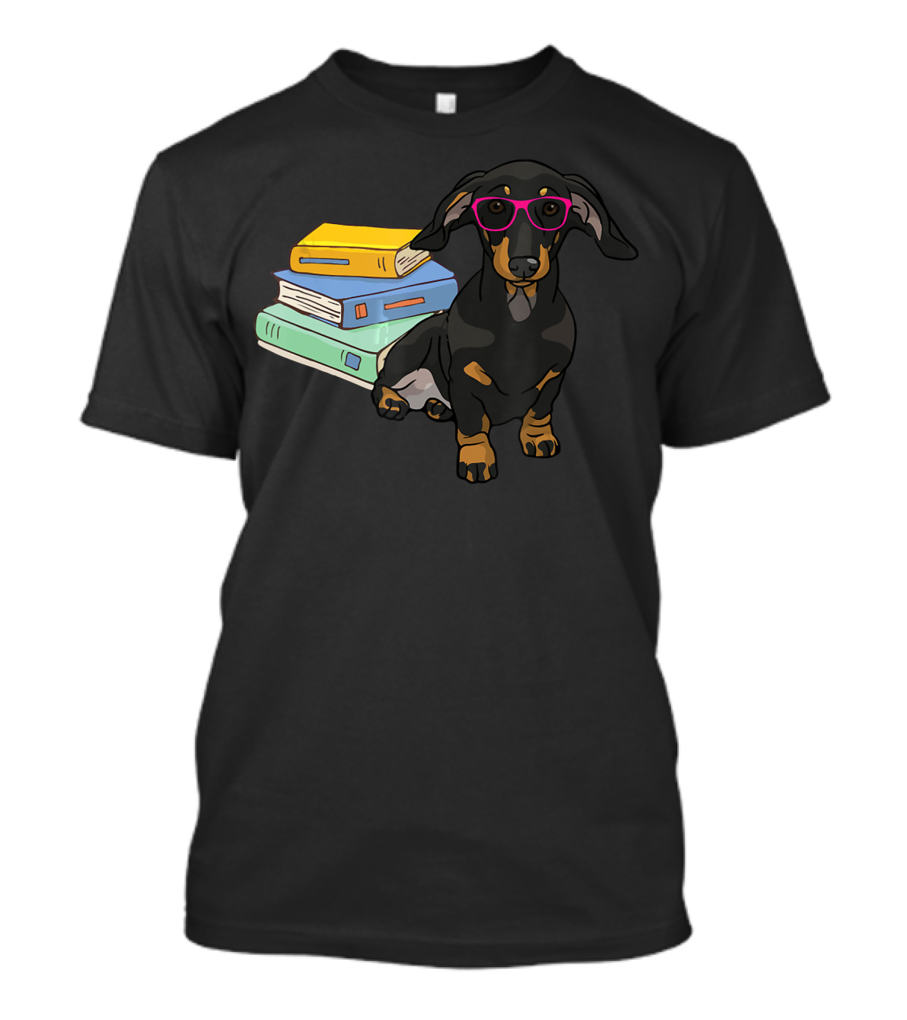 Dachshund Geek Dogeek Dogs Book Love Glasses Cute T-Shirt