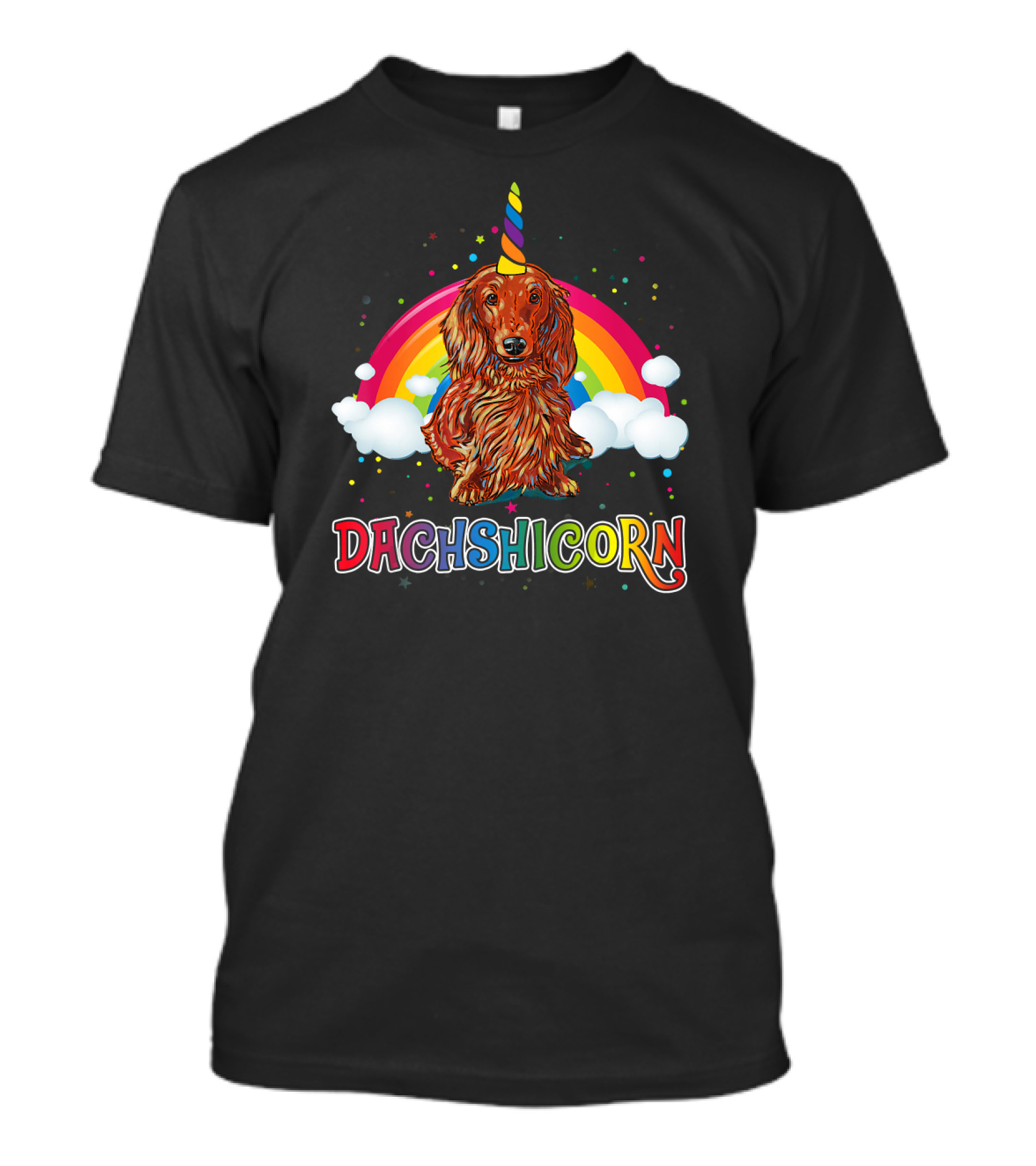Dachshund Women Dachshundcorn Rainbow Unicorn Clouds Colorful Dachsicorn T-Shirt