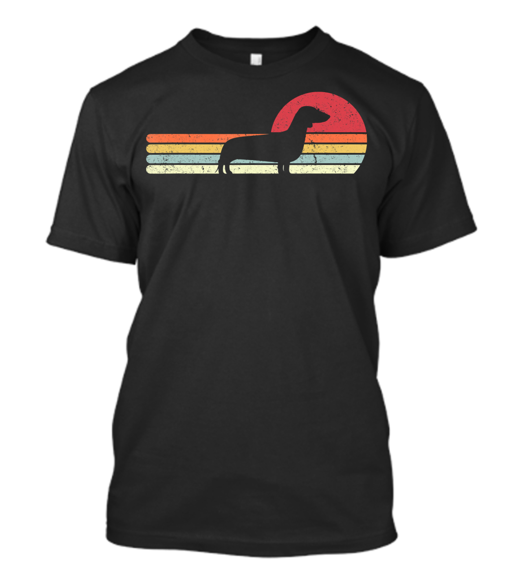 Retro Sunset Dachshund Style Vintage T-Shirt