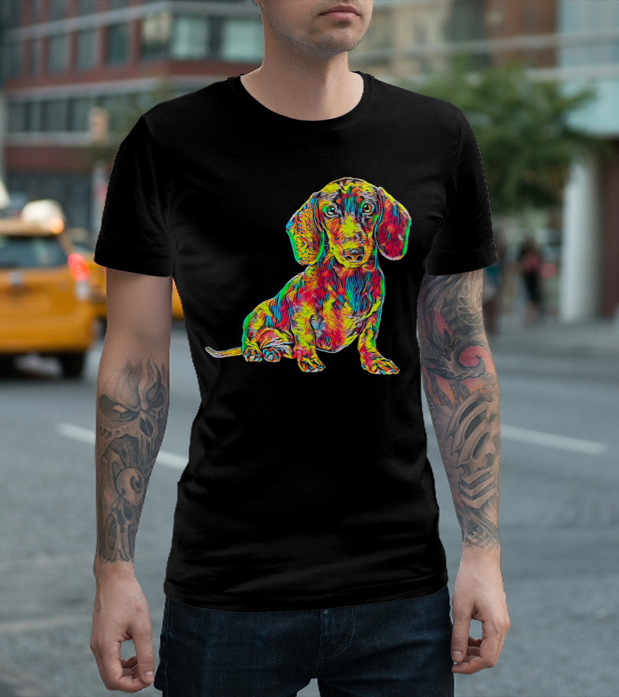 Colorful Cool Dachshund Breed Dog T-Shirt
