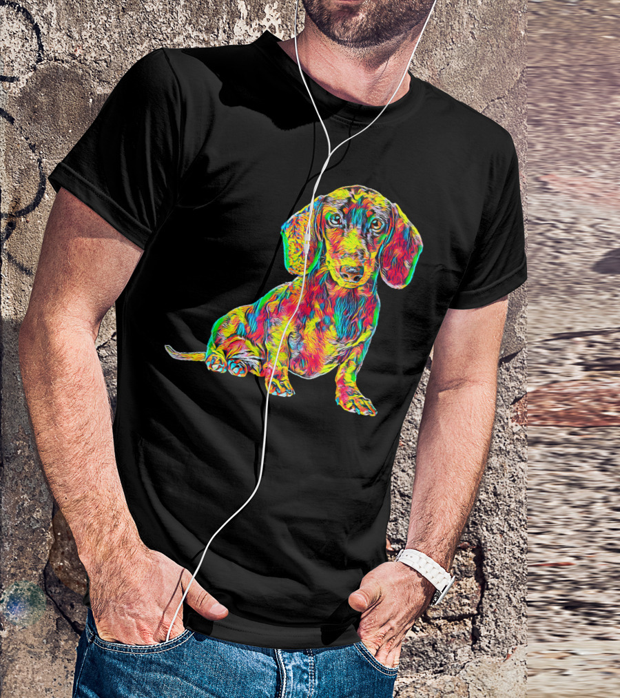 Colorful Cool Dachshund Breed Dog T-Shirt