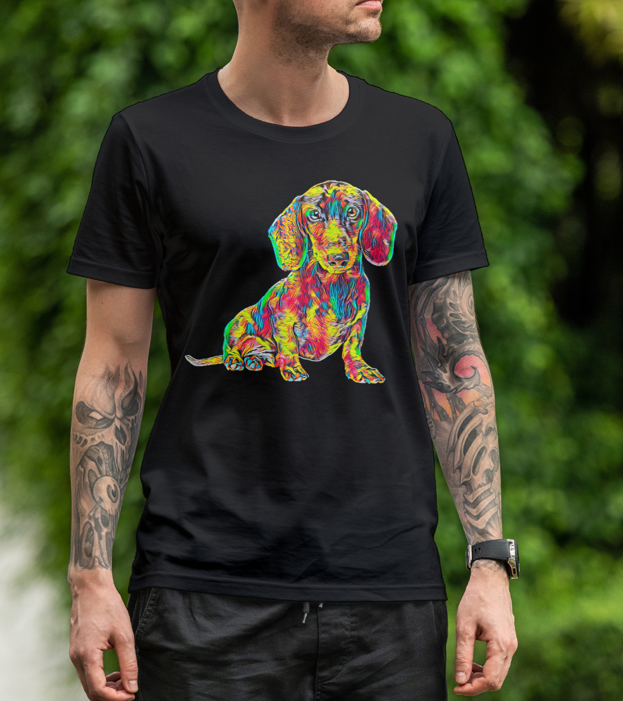 Colorful Cool Dachshund Breed Dog T-Shirt