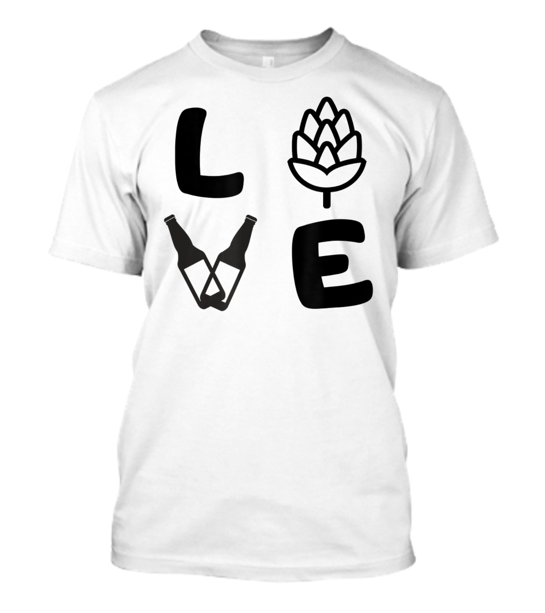 Craft Beer Love Hop Bottle Heart T-Shirt