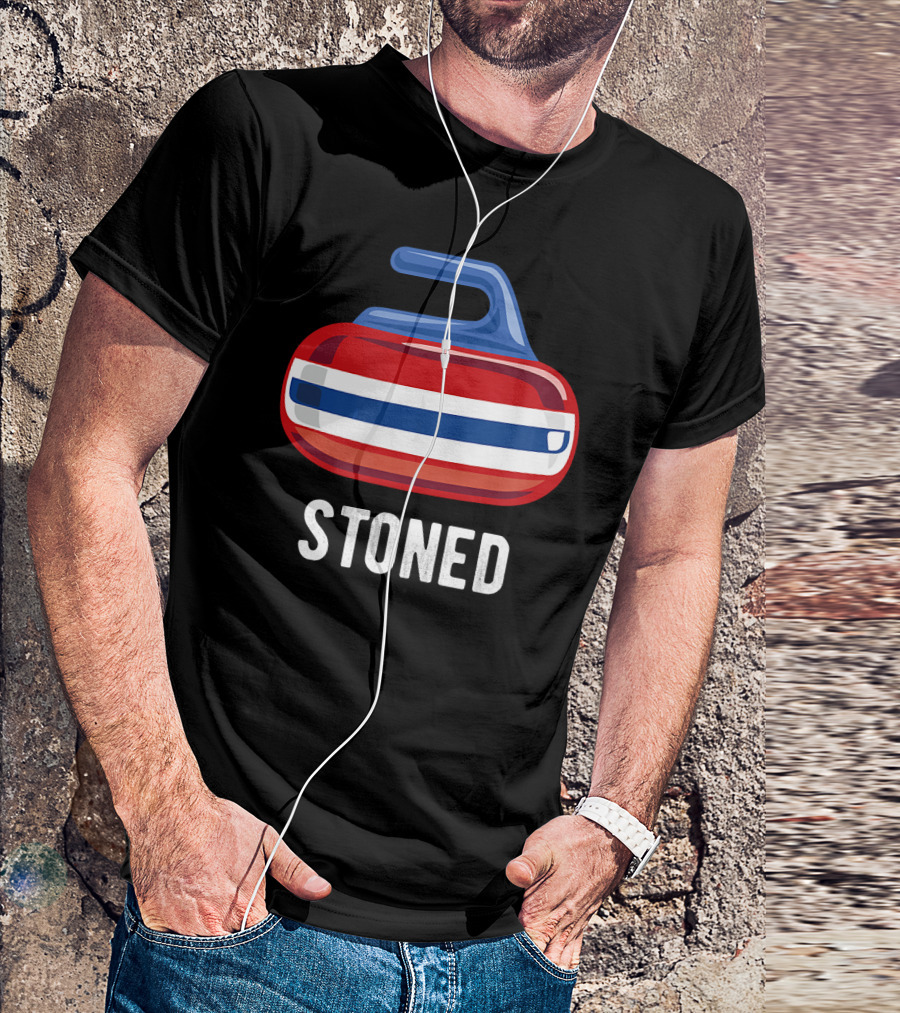Stoned Curling Pun Curling Sweep Tea T-Shirt