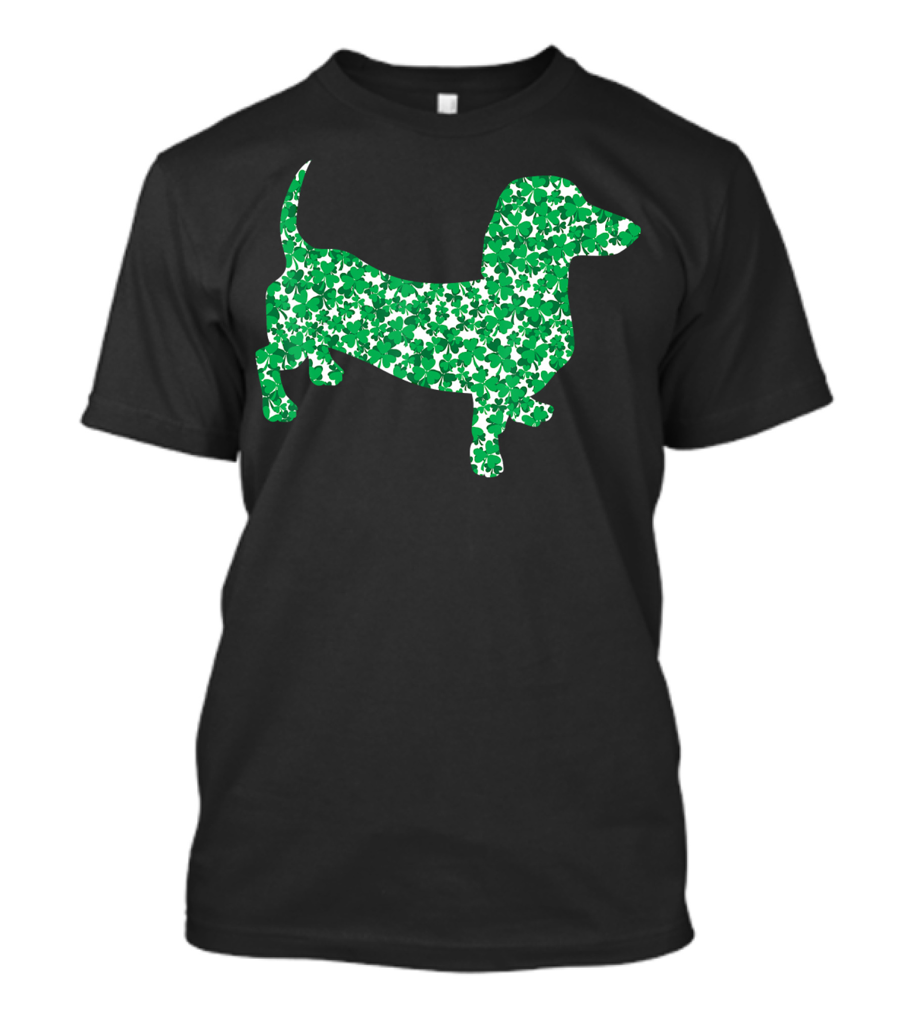 Funny Dachshund Shamrock Pattern St. Patrick's Day T-Shirt