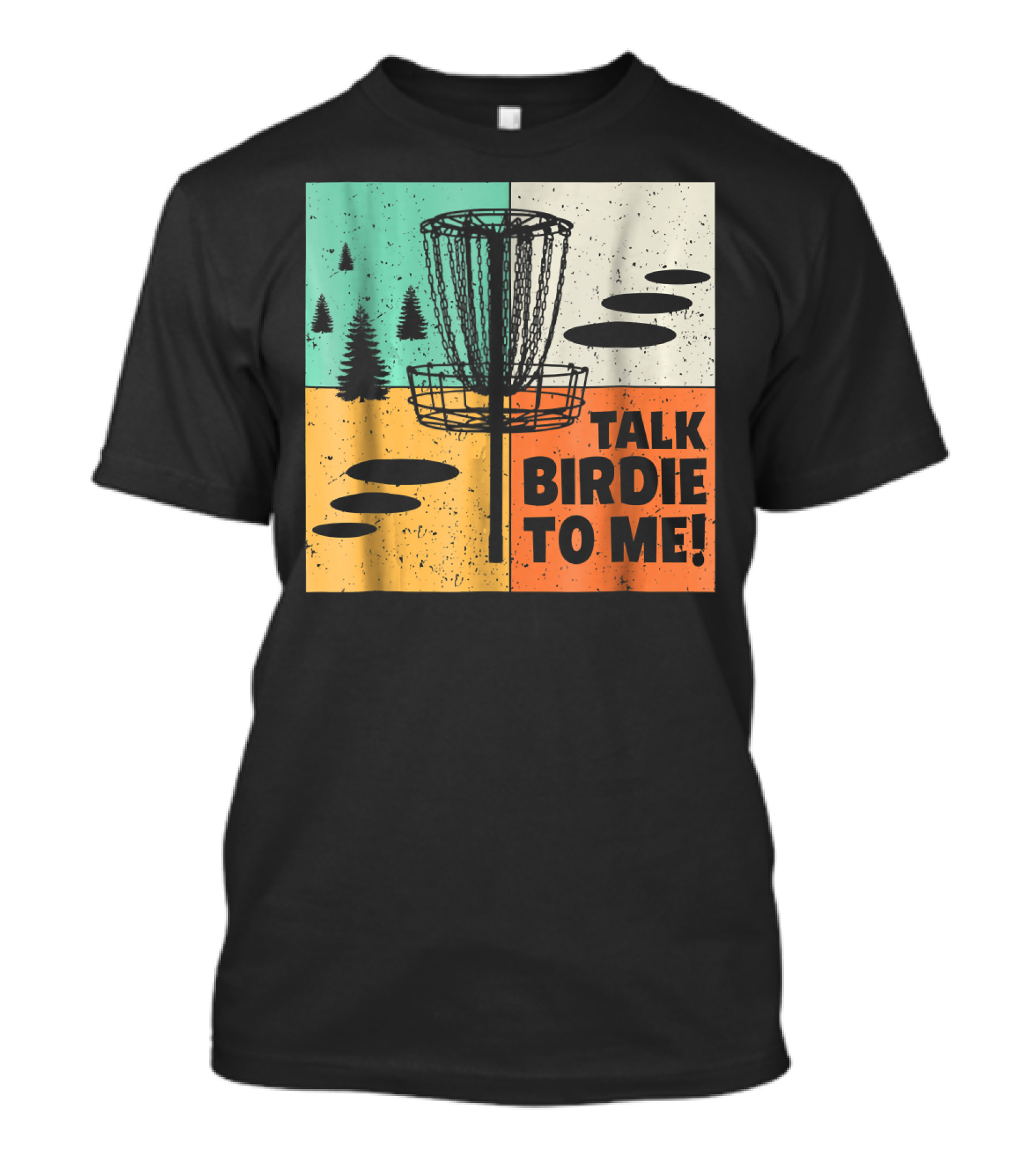 Funny Disc Golf Talk Birdie To Me Retro Nature Panels T-Shirt