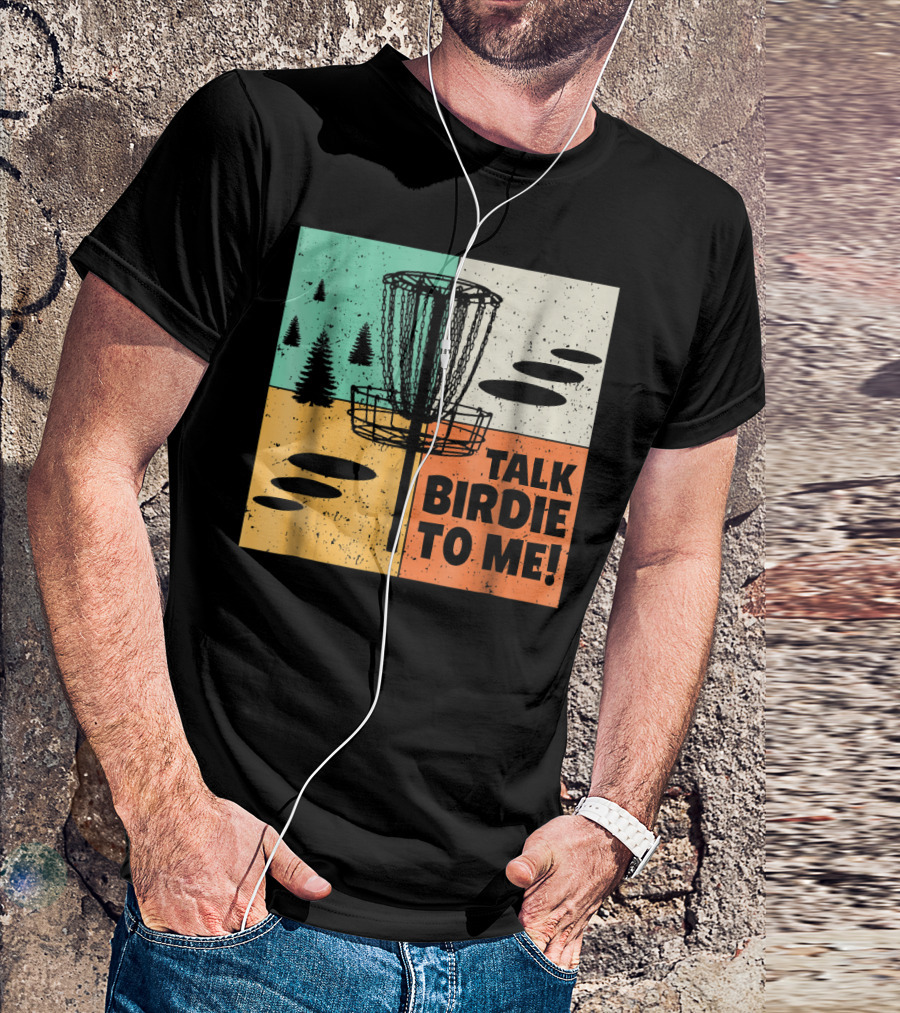 Funny Disc Golf Talk Birdie To Me Retro Nature Panels T-Shirt