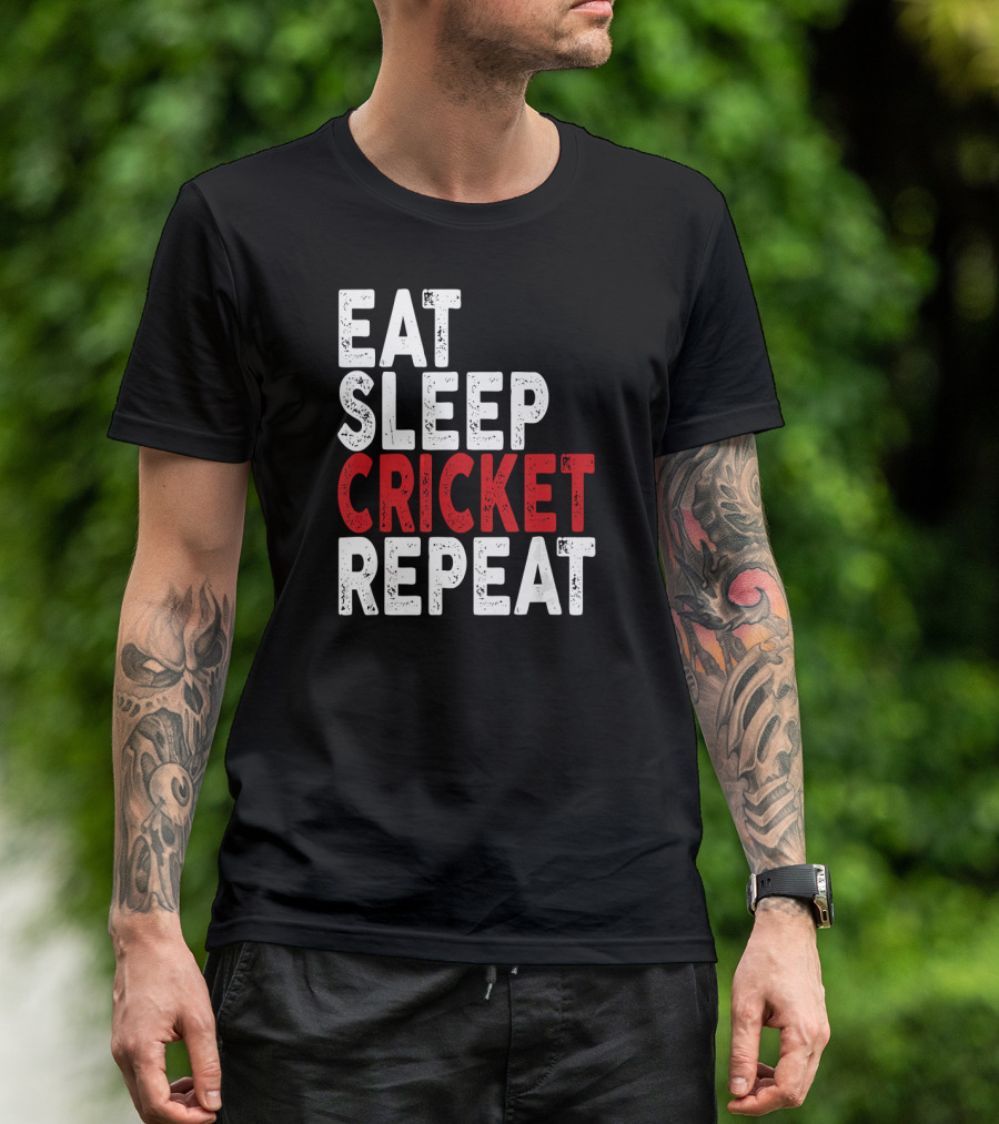 Eat Sleep Cricket Repeat Cricket T-Shirt