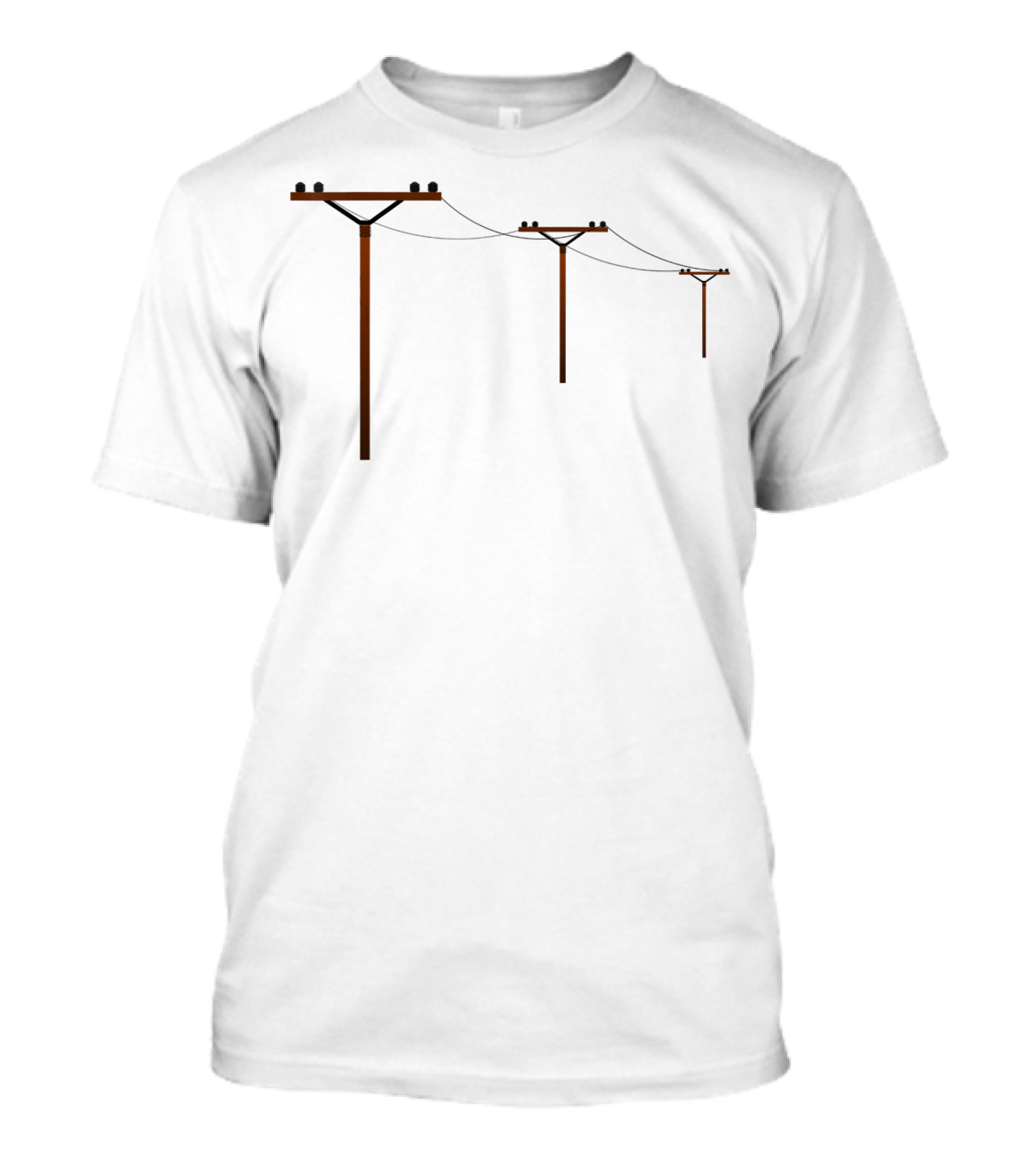 Electric Poles Power Electrician Power Crew Lineman Lineworker T-Shirt