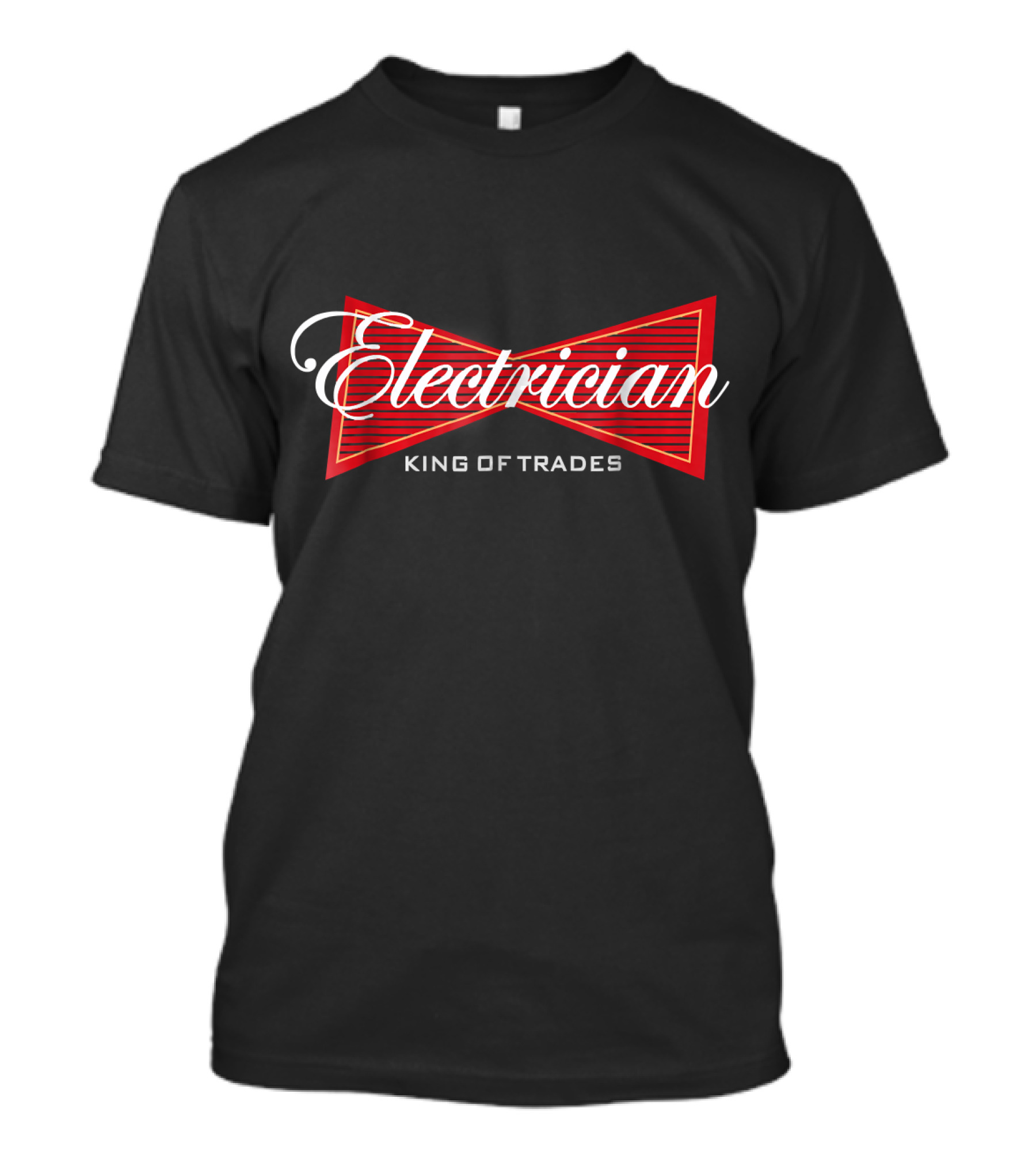 Electrician King Of Trades With Red Bowtie Concept T-Shirt