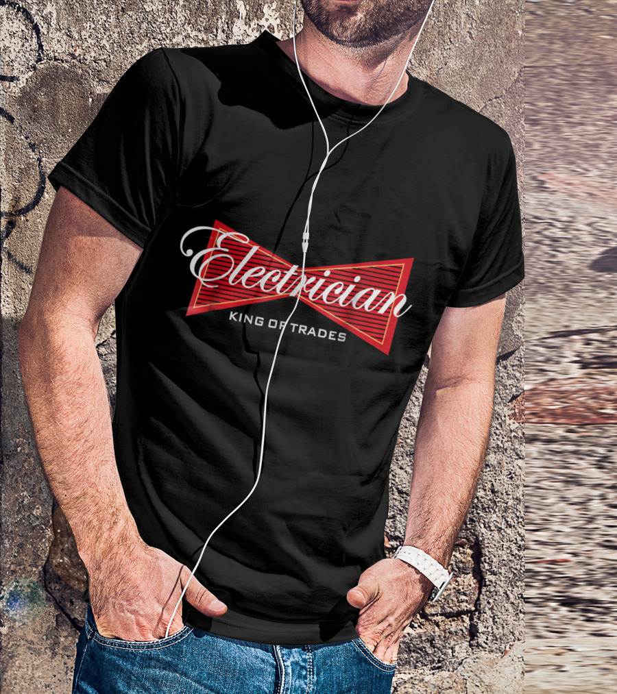 Electrician King Of Trades With Red Bowtie Concept T-Shirt