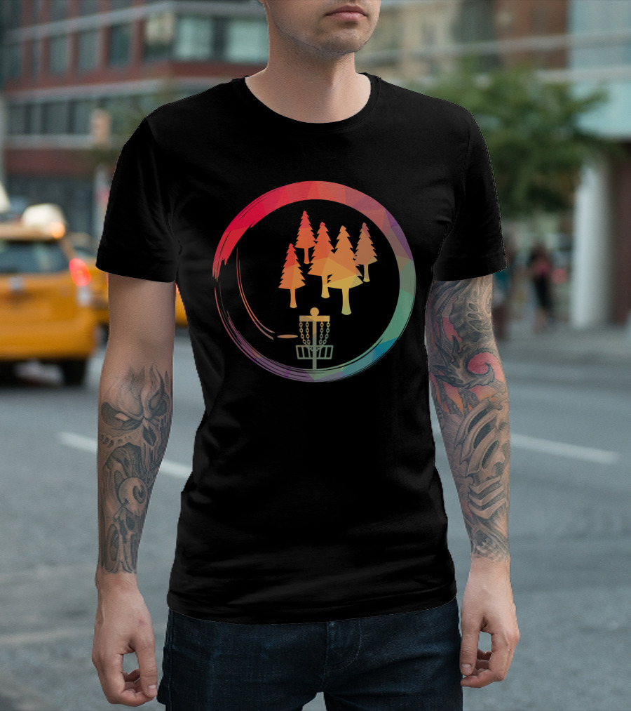 Frisbee Golfer Putter Disc Golf Forest Landscape T-Shirt