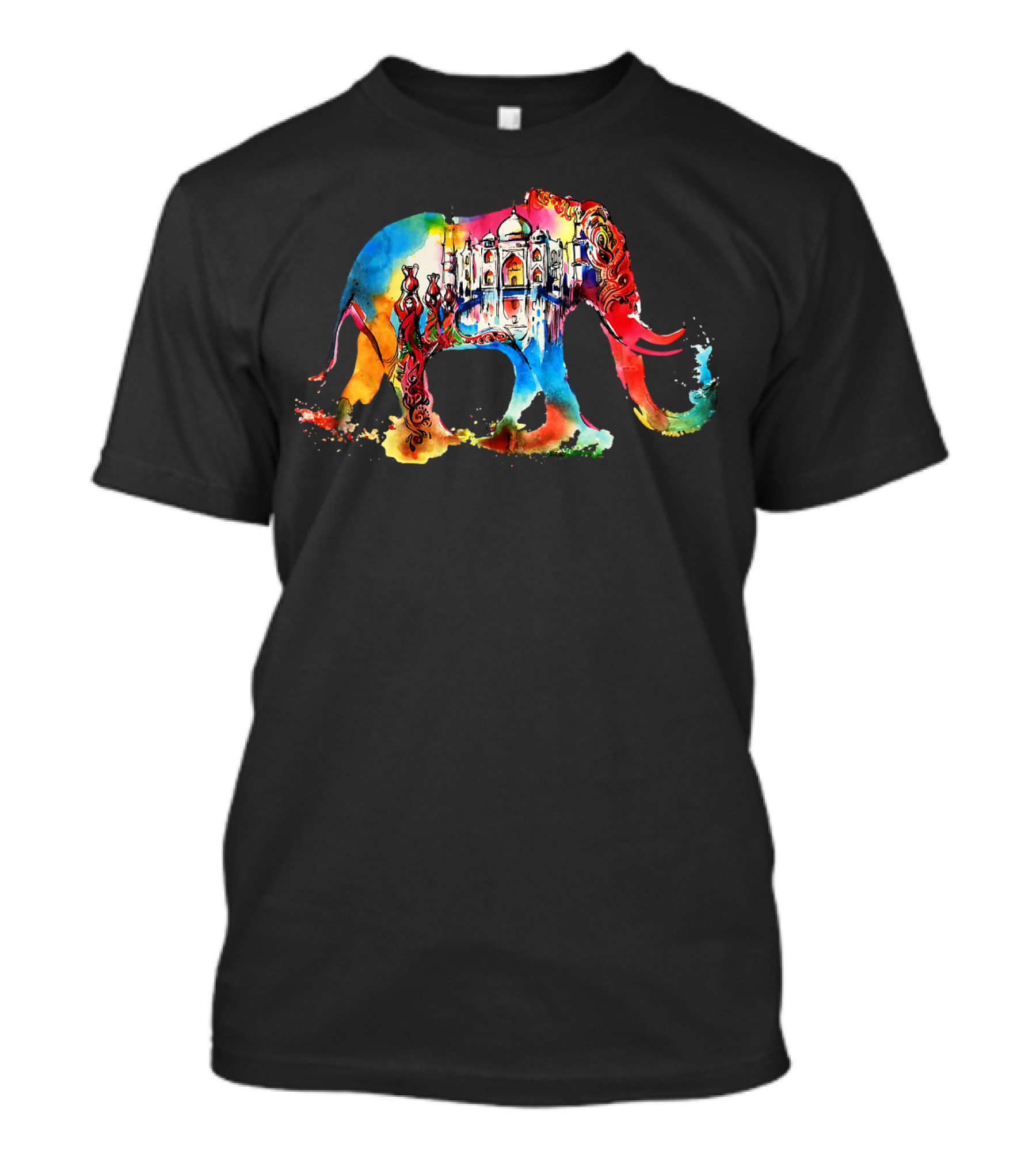India Elephant Taj Mahal Vintage Travel Love T-Shirt