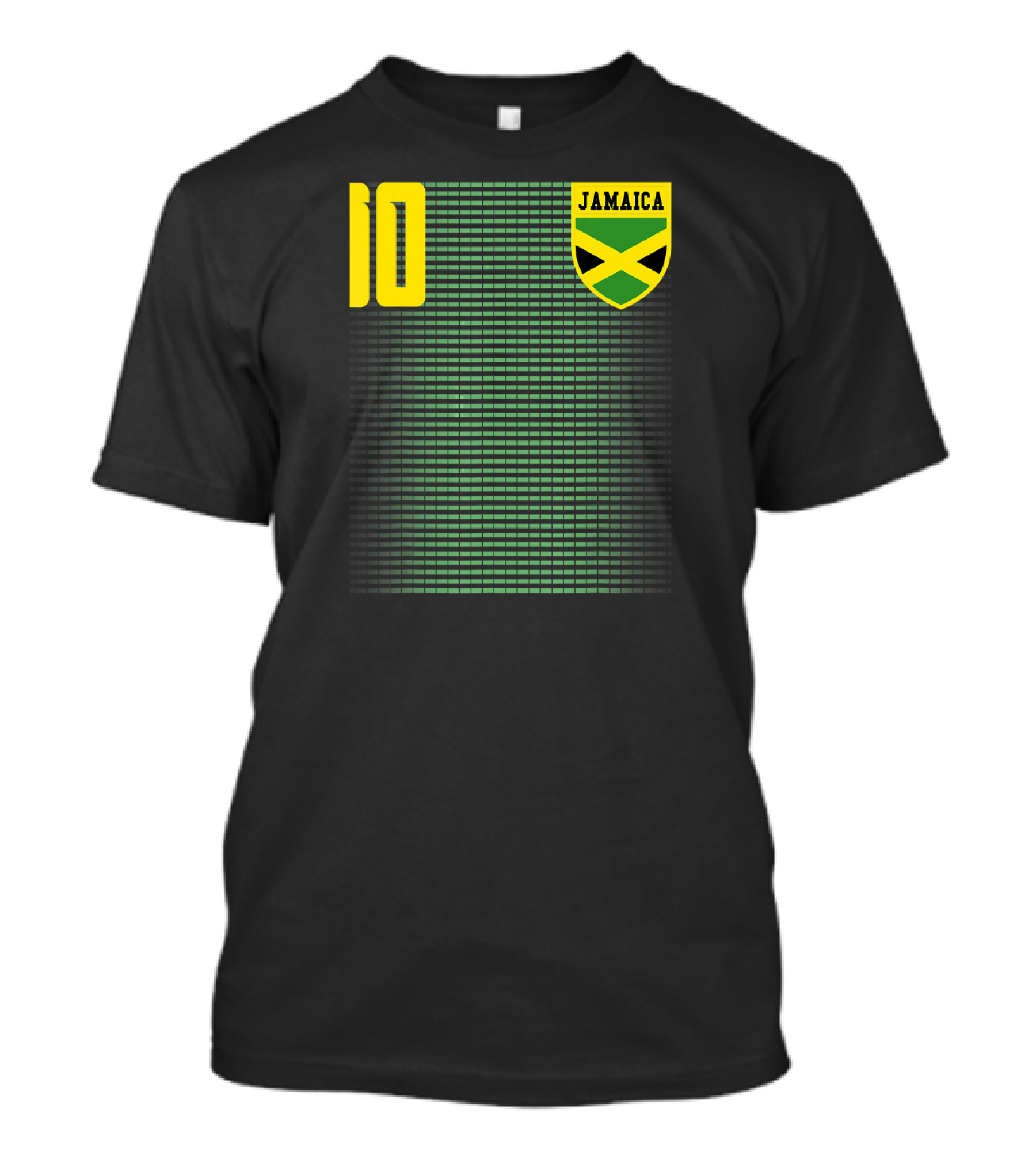 Jamaica Football Soccer Jersey Number 10 With Flag Emblem T-Shirt