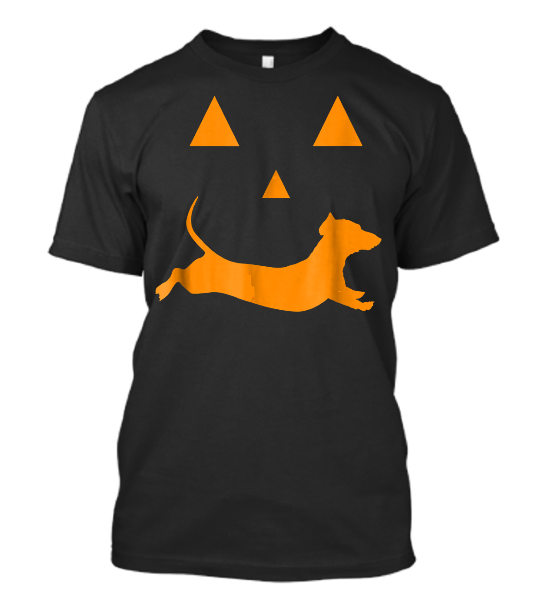 Halloween Pumpkin Dachshund Jack O Lantern Face T-Shirt