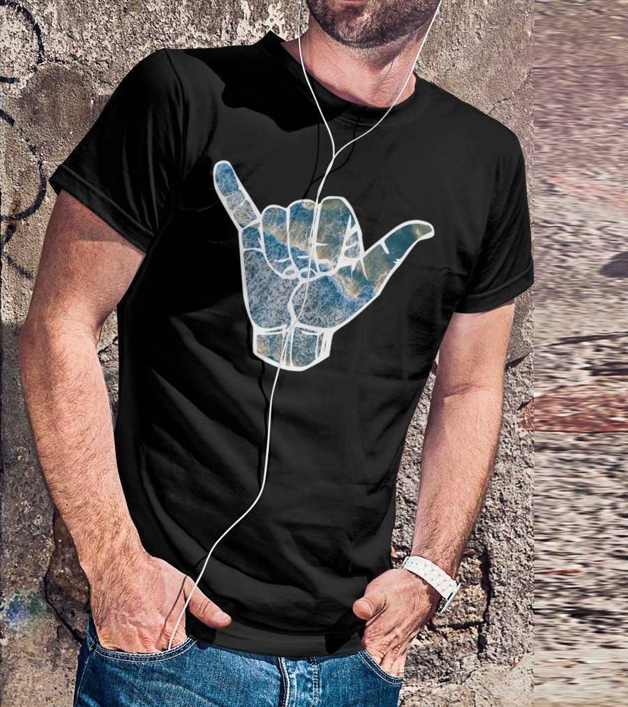 Hang Loose Shaka Surfing Waves Brah T-Shirt