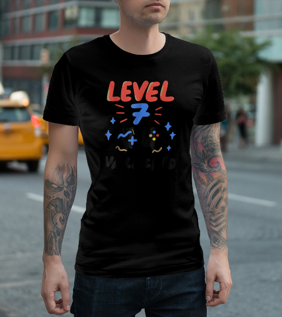 Level 7 Unlocked Video Gamer Geek Controller Enthusiast T-Shirt