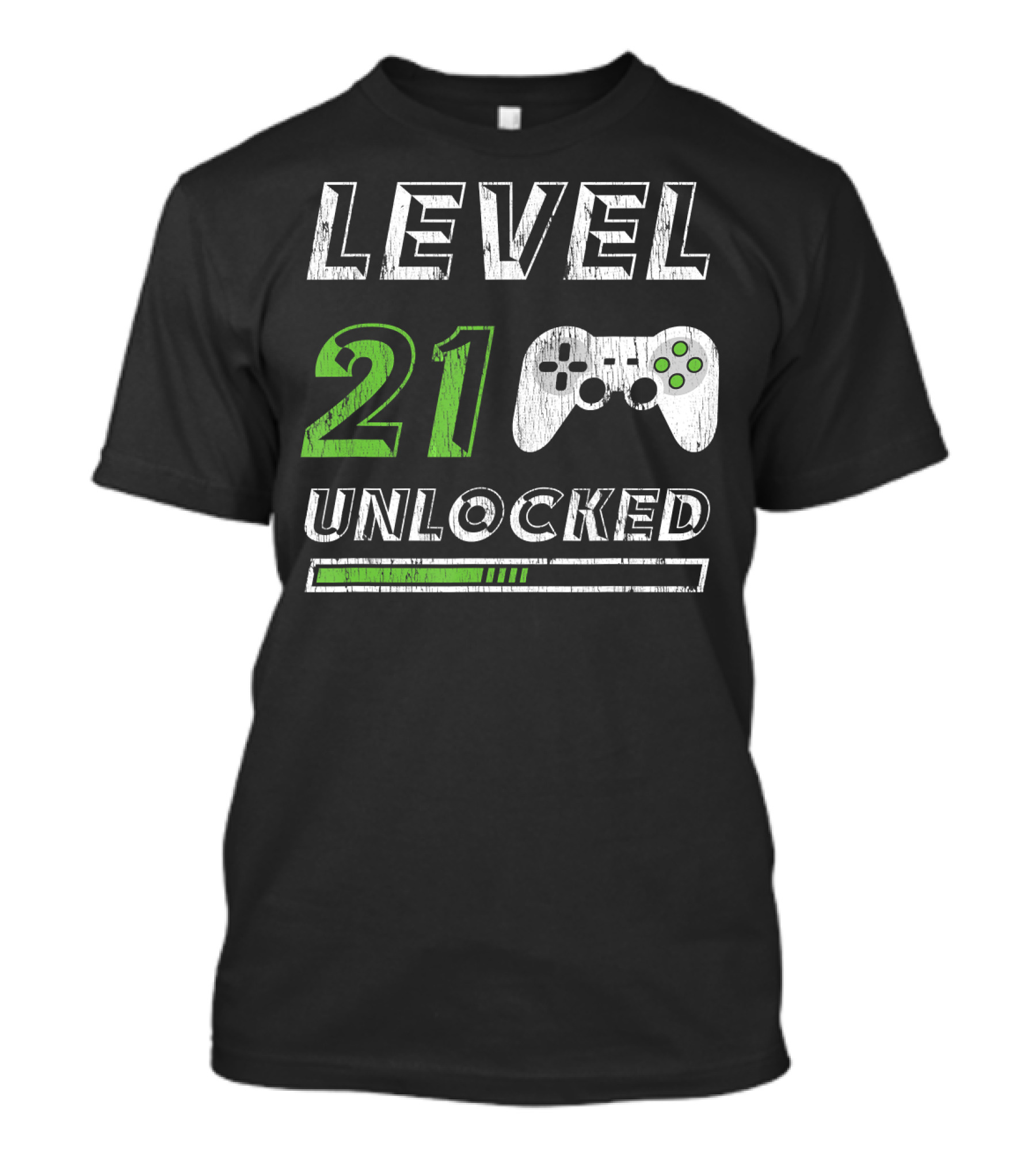 Level 21 Unlocked Video Game Controller Design 21 Year Old Gamer T-Shirt
