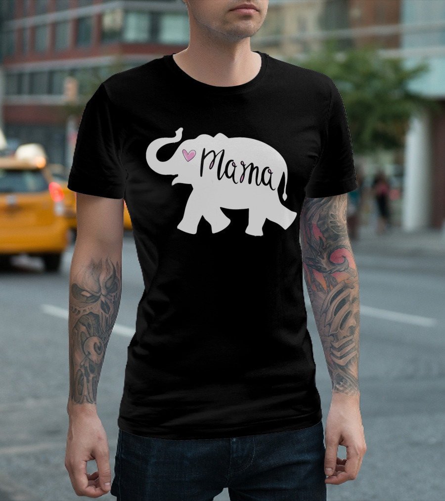 Mama Elephant Heart Africa Mother Cut T-Shirt