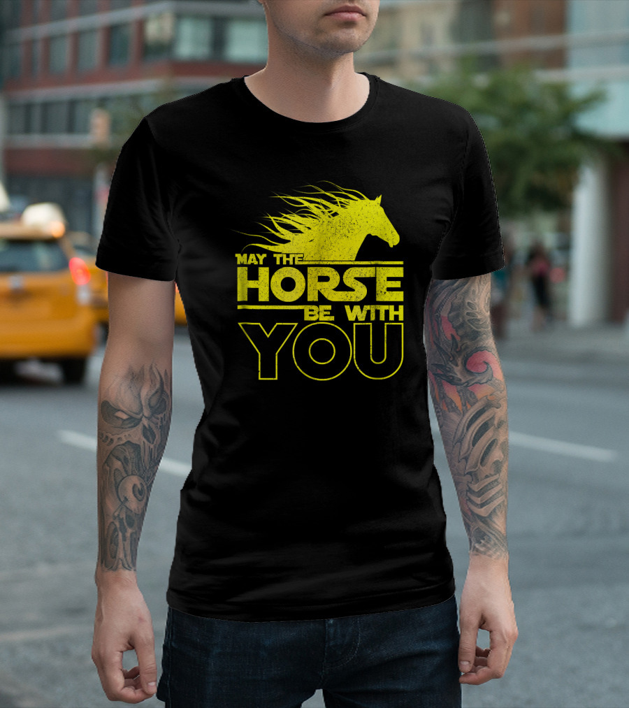 May The Horse Be With You Funny Sci-Fi Mashup T-Shirt
