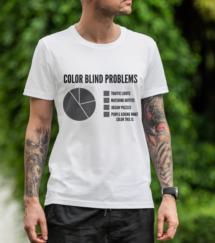 Color Blind Problems Traffic Lights Matching Outfits Jigsaw Puzzles Pie Chart T-Shirt