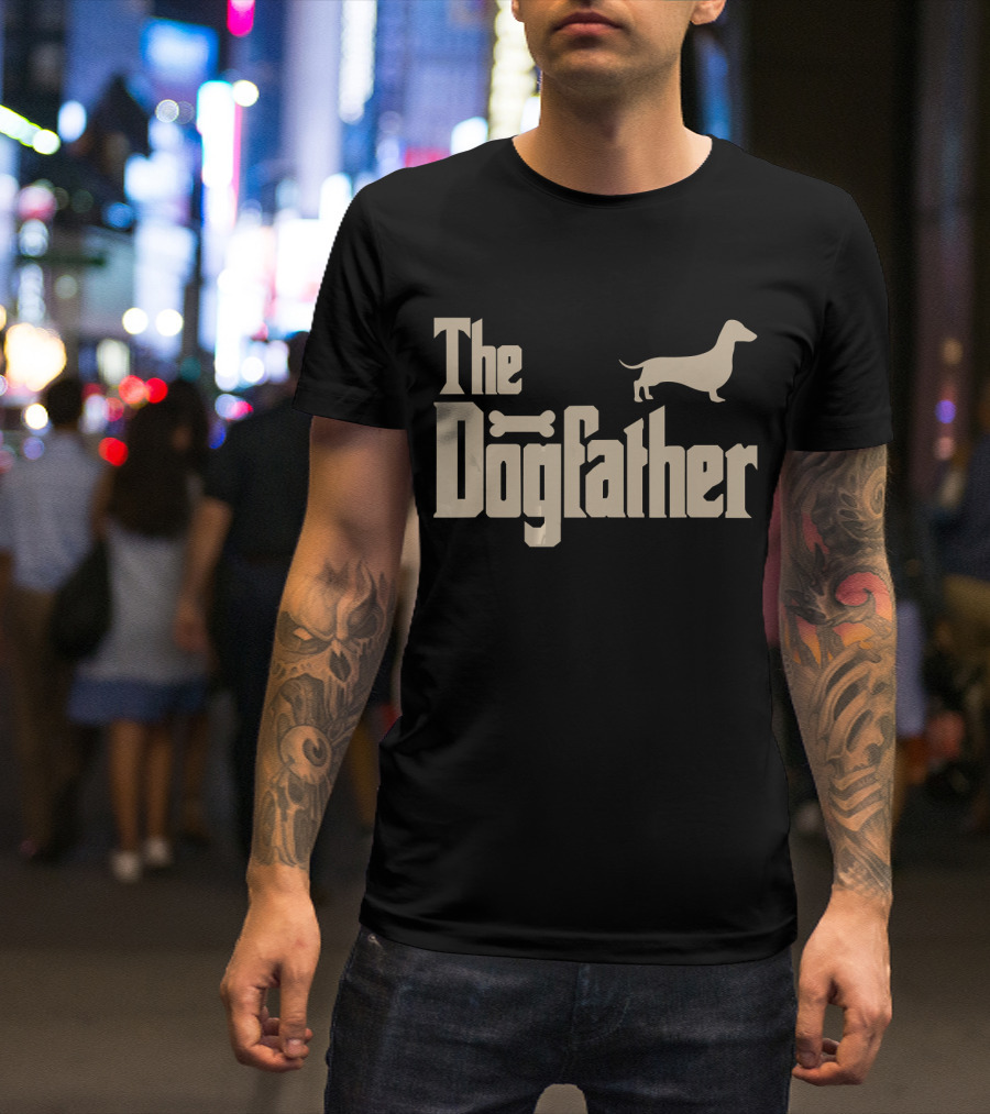 The Dogfather Mens Dachshund Dog Lovers T-Shirt