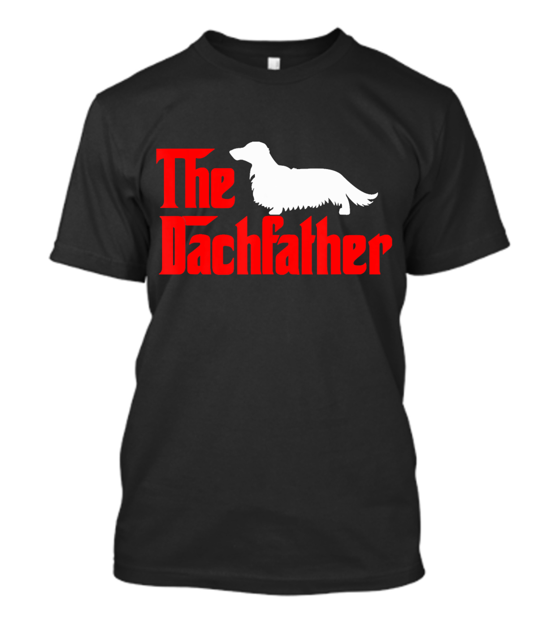 Mens The Dachfather Funny Longhair Dachshund T-Shirt