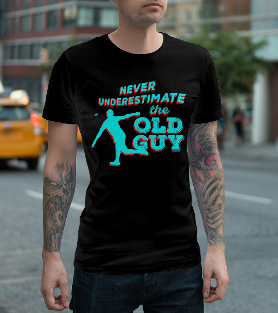 Never Underestimate The Old Guy Disc Golf T-Shirt