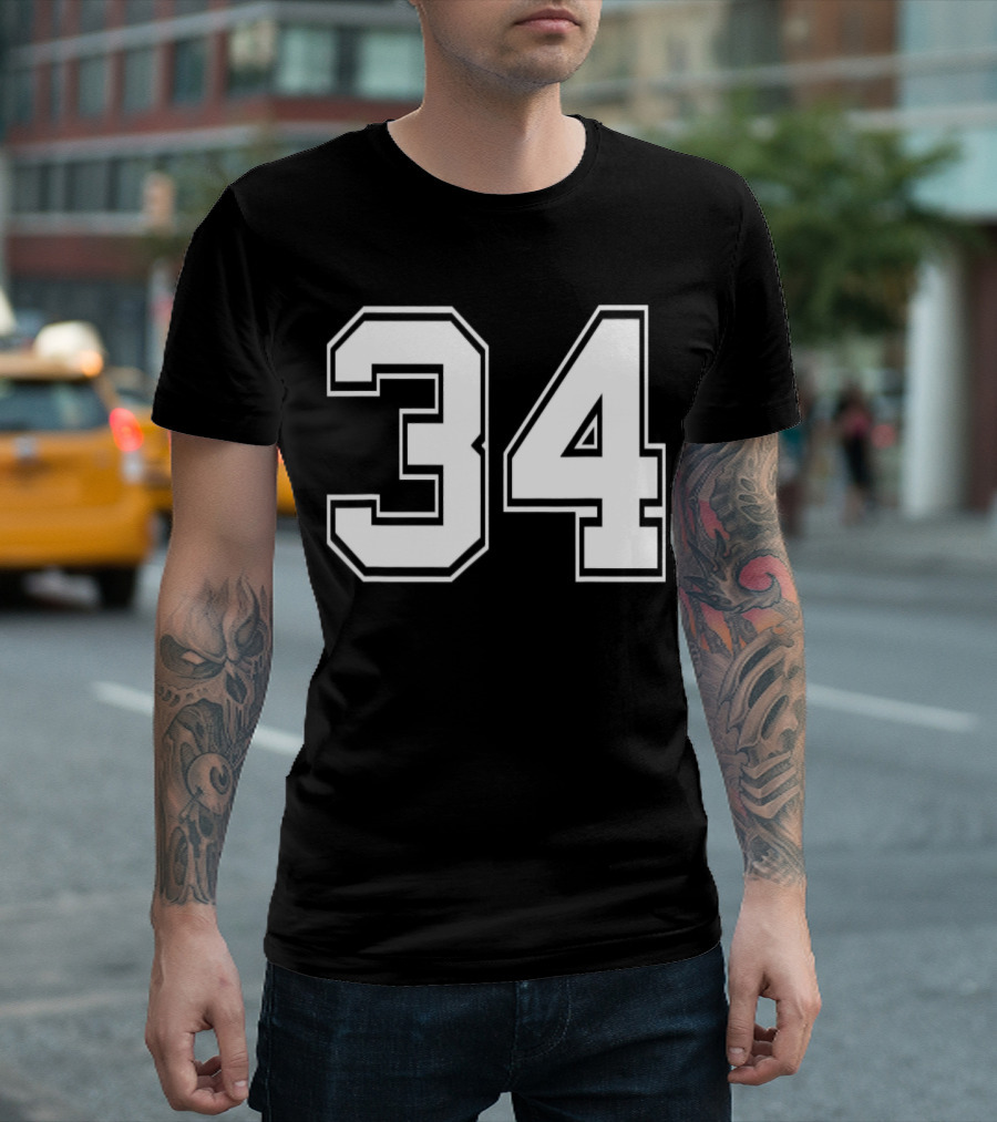 Number 34 Baseball Football Soccer Legend T-Shirt