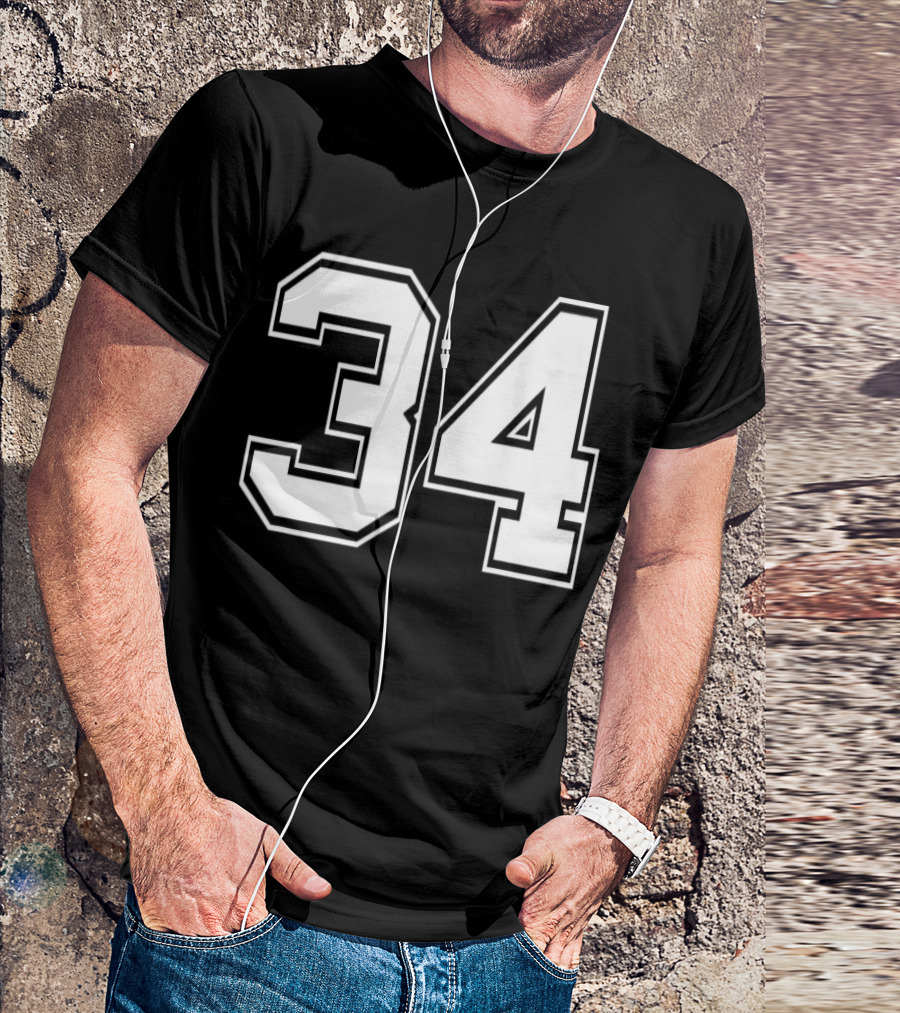 Number 34 Baseball Football Soccer Legend T-Shirt