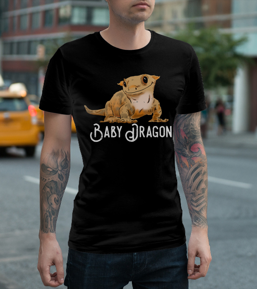 Smiling Baby Dragon Crested Gecko Cute Crestie T-Shirt