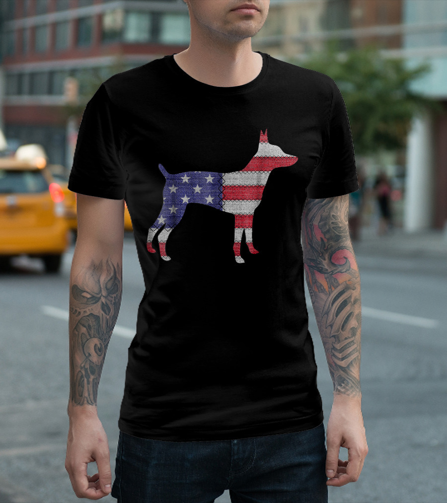 Patriotic Teddy Roosevelt Terrier American Flag T-Shirt