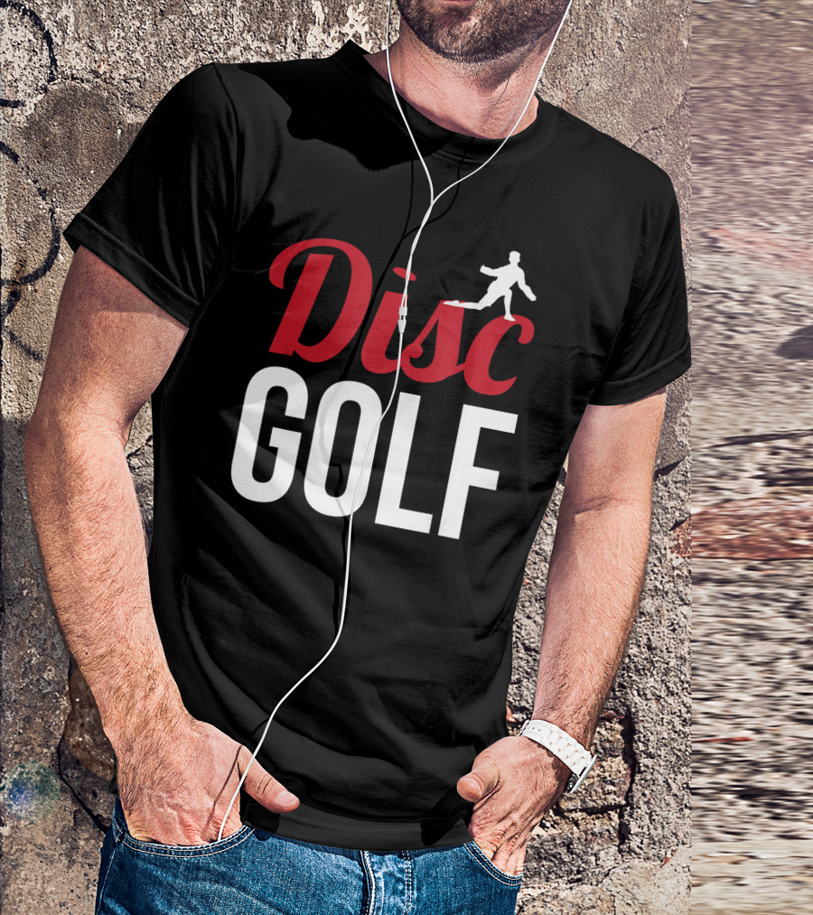 Retro Disc Golf Player Silhouette Frisbee Golf T-Shirt