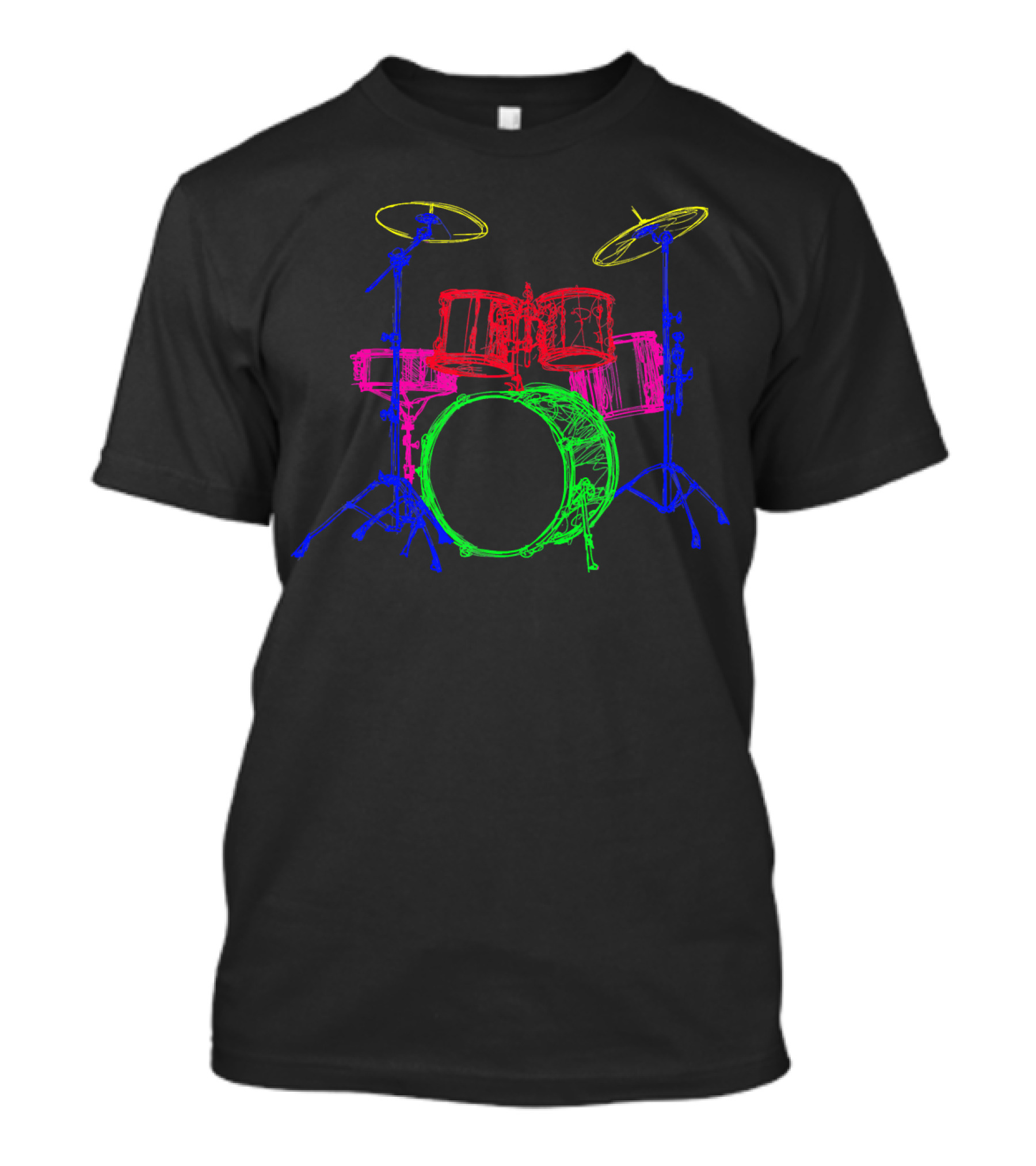 Retro Neon Drum Instrument Unique 80s T-Shirt
