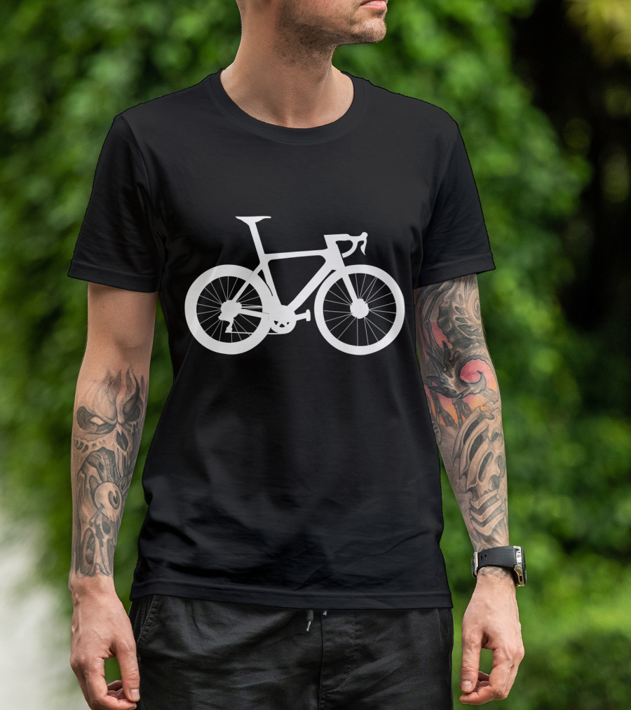 Road Bike Cycling Racing Bicycle Silhouette Road T-Shirt