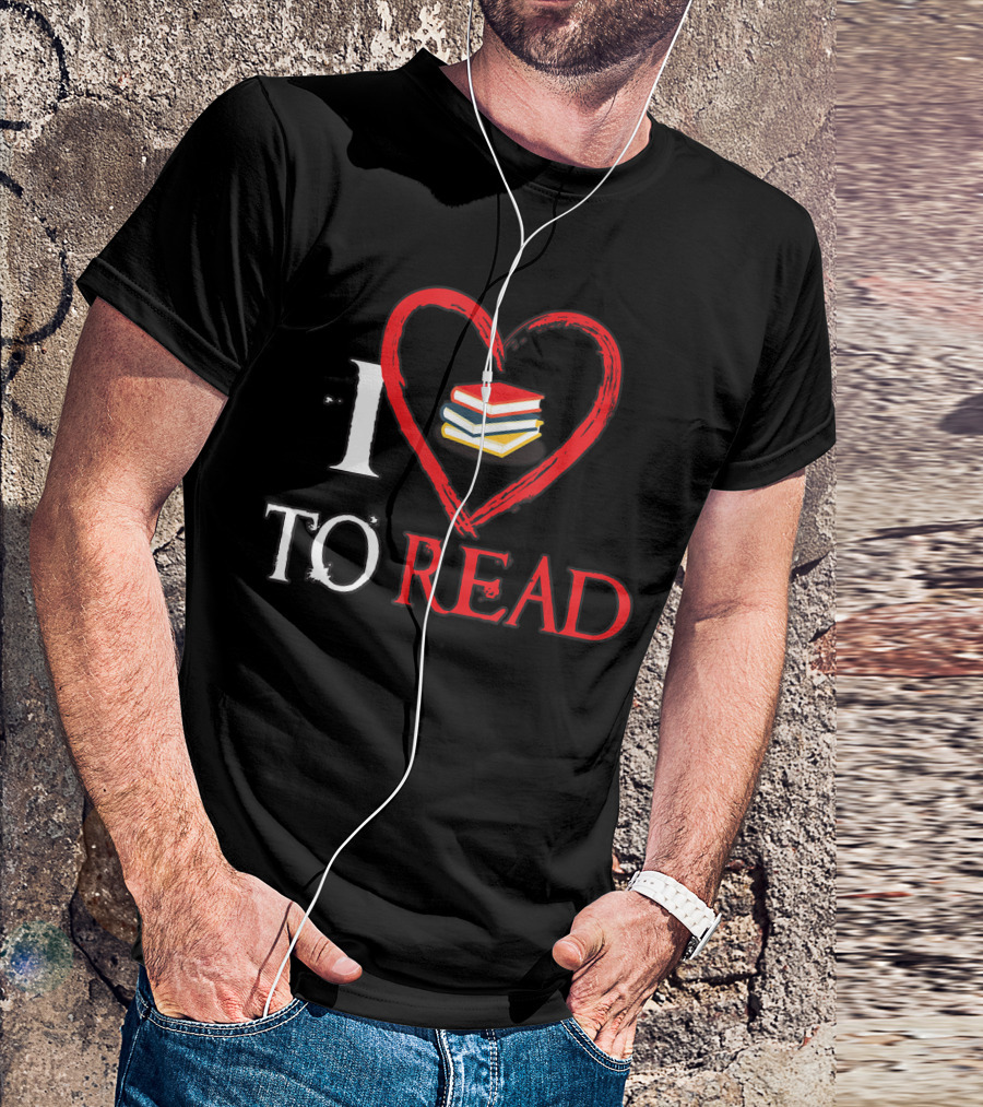 I Love Heart Books To Read T-Shirt