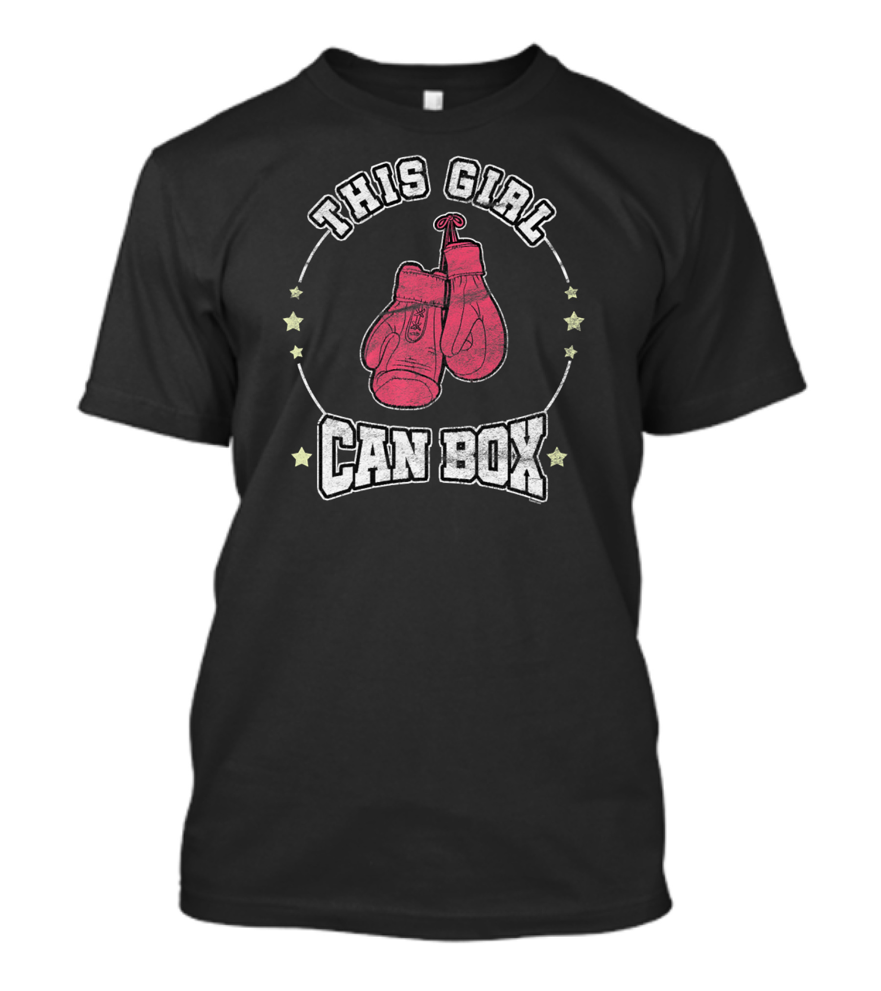 This Girl Can Box Cool Women Boxer Boxing Gloves Stars T-Shirt