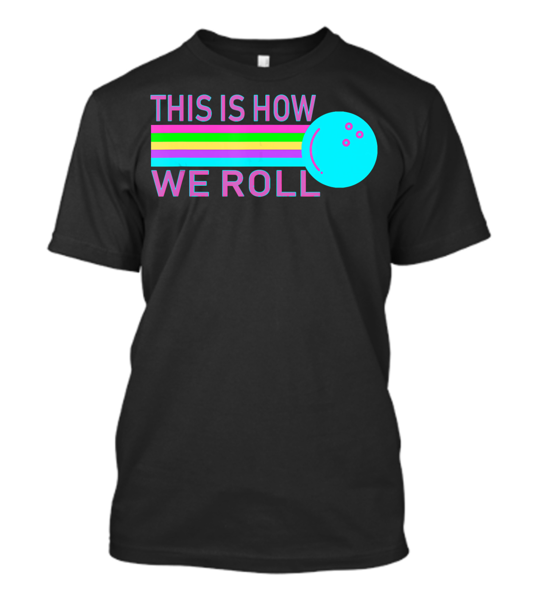 This Is How We Roll Vintage Classic Bowling Retro Bowling Ball Stripes T-Shirt