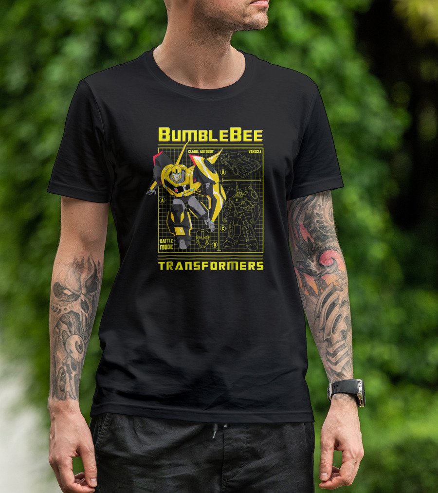 Transformers Bumblebee Battle Mode Autobot Vehicle Blueprint T-Shirt