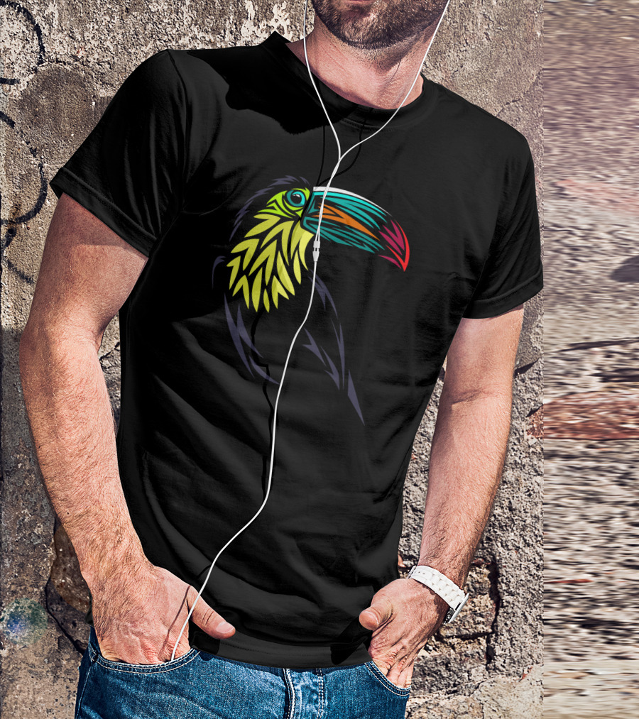 Tribal Toucan Colorful Graphic Cute T-Shirt
