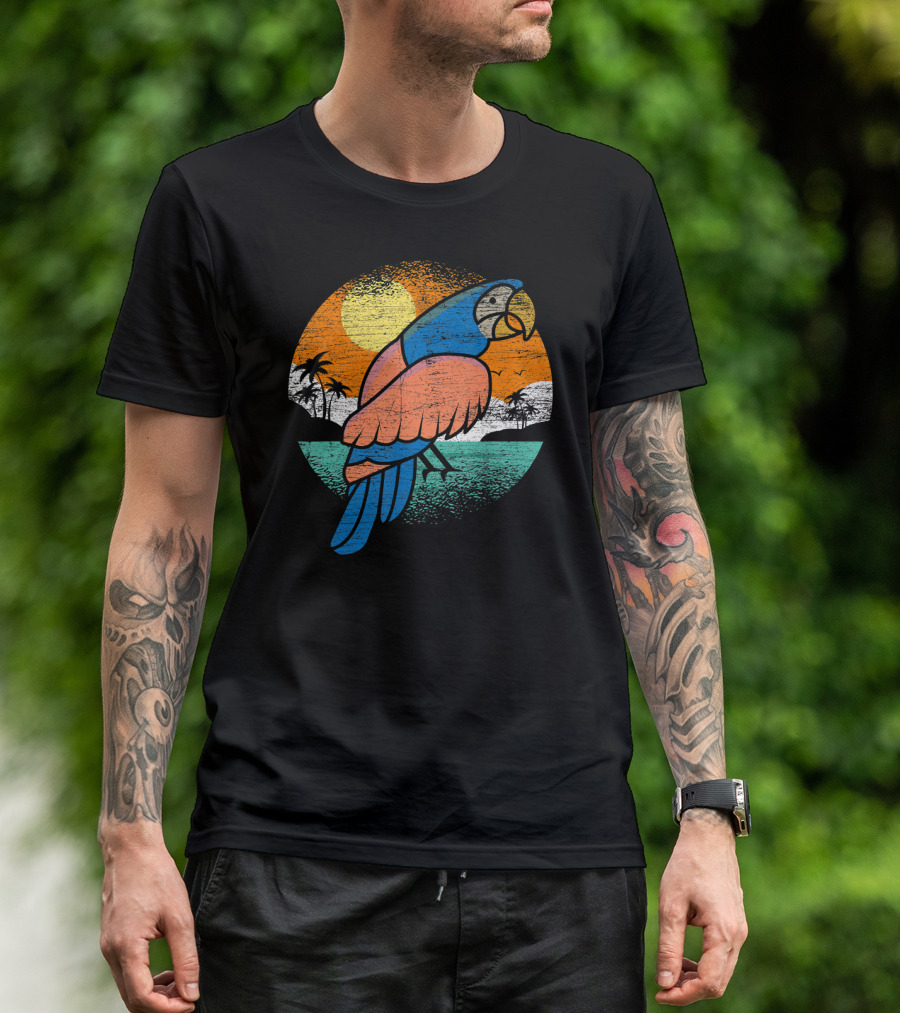 Tropic Sunset Parrot Bird Wildlife T-Shirt