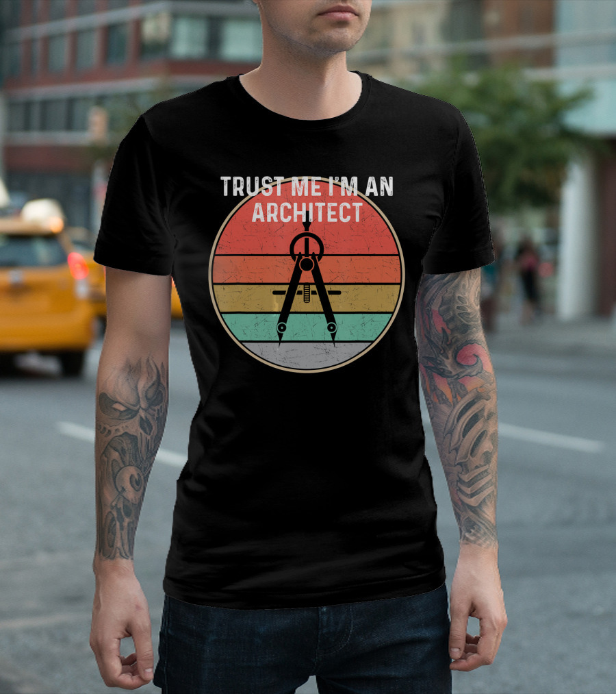 Trust Me I'm An Architect Retro Compass T-Shirt