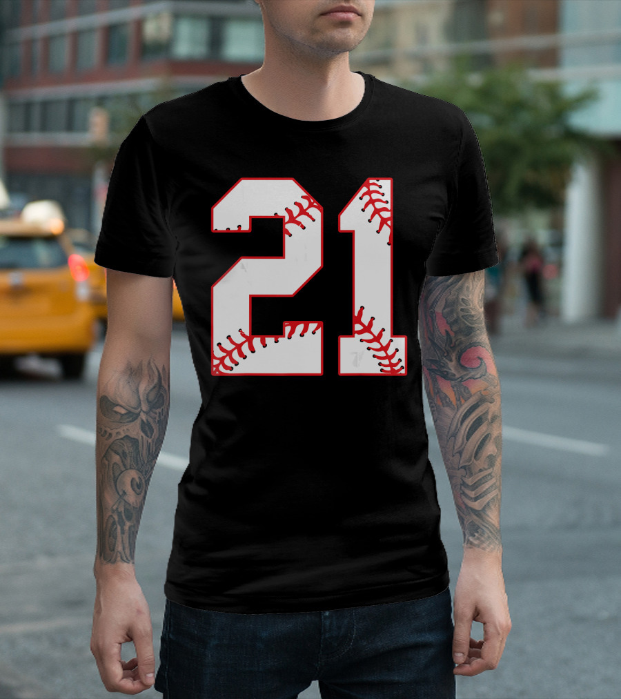 Twenty First Birthday Party 21th Baseball Number T-Shirt