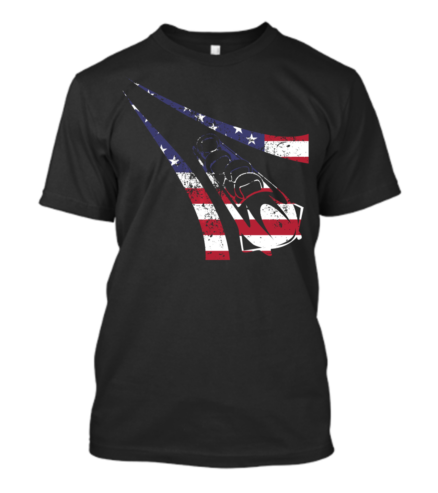 USA American Flag Bobsled Track T-Shirt