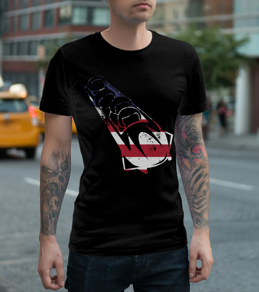 USA American Flag Bobsledding Team Patriot Sports T-Shirt