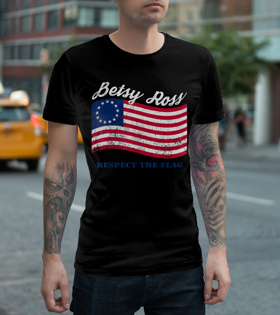 Betsy Ross Vintage American Flag Respect The Flag T-Shirt