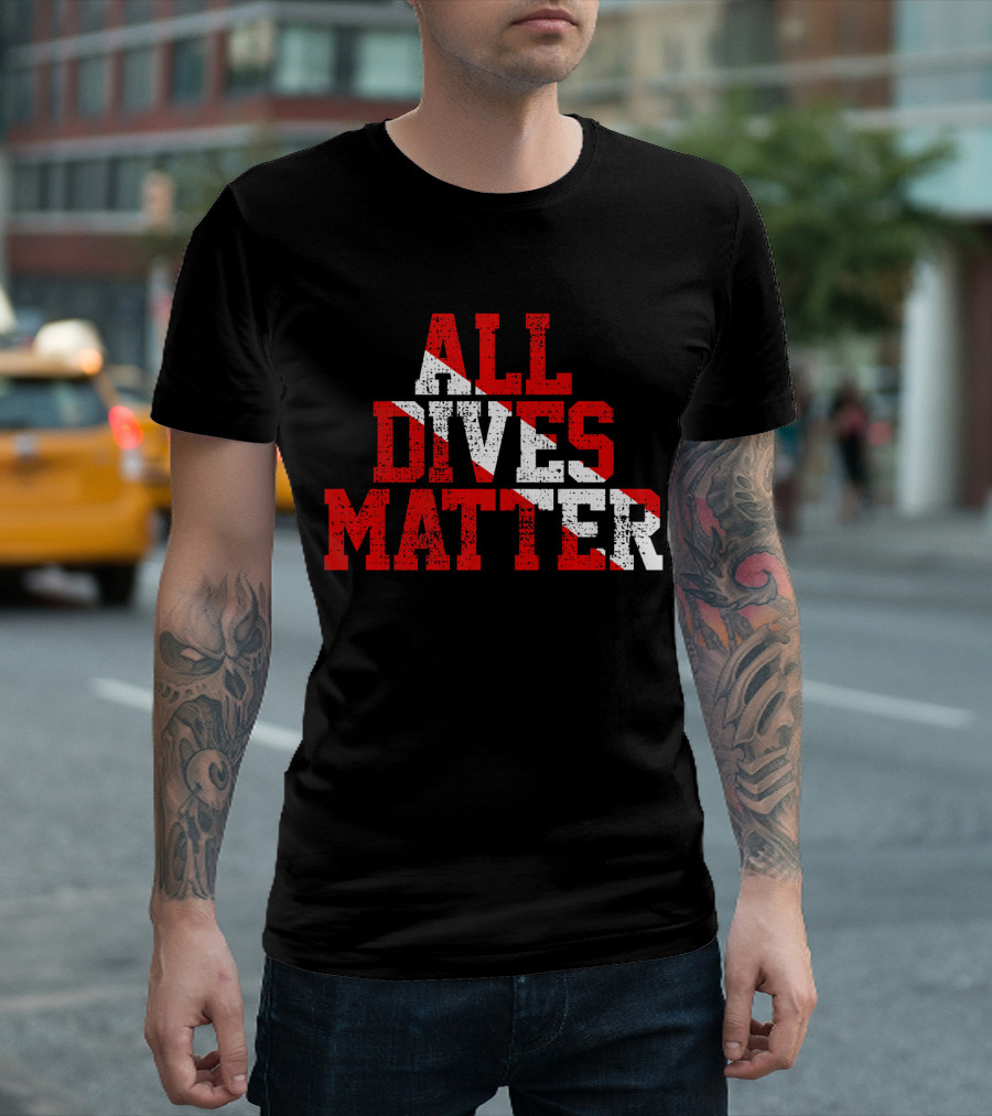 Vintage All Dives Matter Diving Diver Sta Red and White Dive Flag T-Shirt
