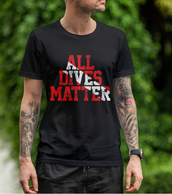 Vintage All Dives Matter Diving Diver Sta Red And White Dive Flag T-Shirt