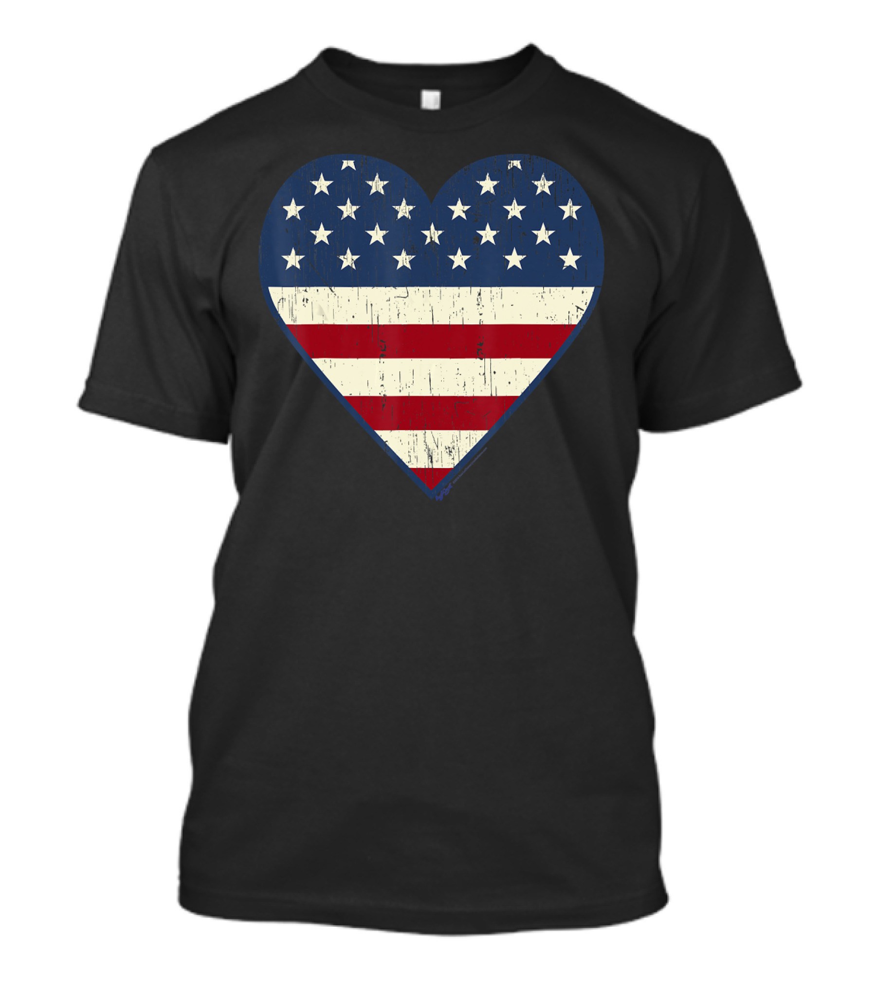Vintage American Flag Heart USA 4th Of July T-Shirt