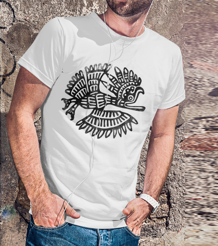 Vintage Aztec Drawing Bird Archeology T-Shirt